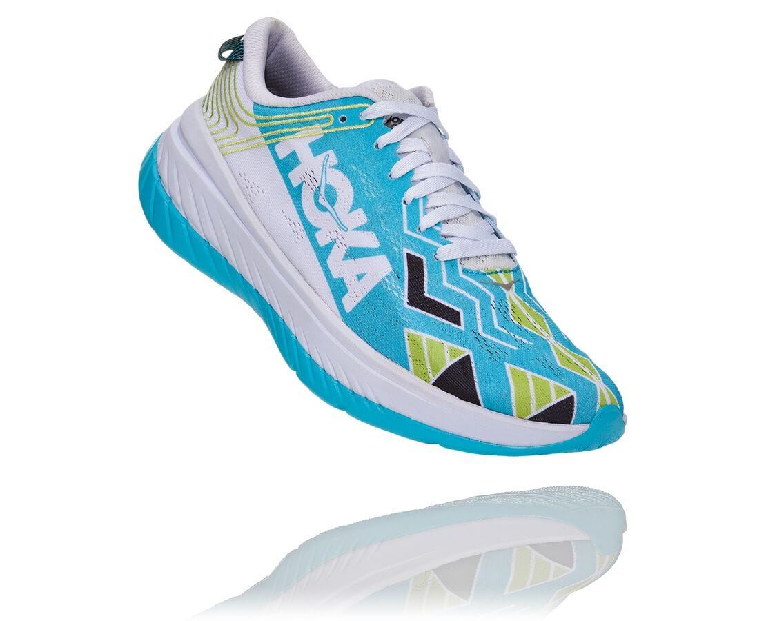 Hoka One One All Gender Ironman Kona Carbon X South Africa - Womens Road Running Shoes - Blue / Whit